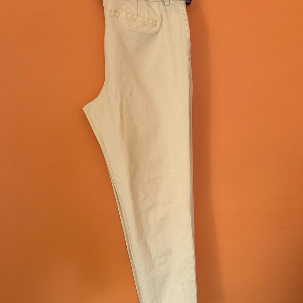 Cleo Cream Chinos Straight-Leg Pants